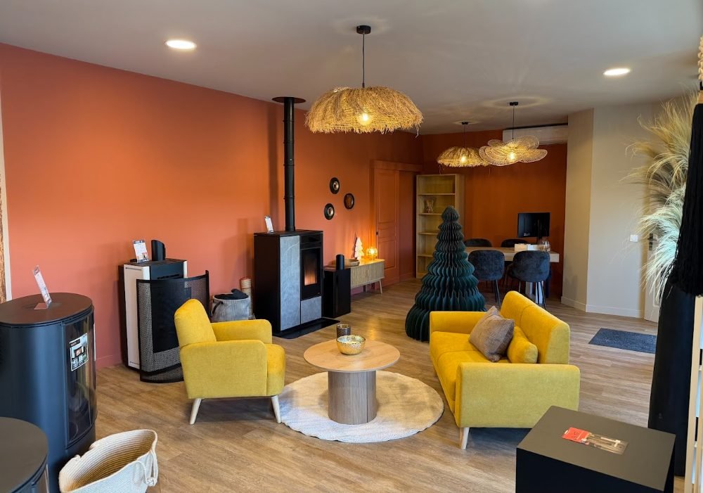 L'espace poêles à granulés du showroom